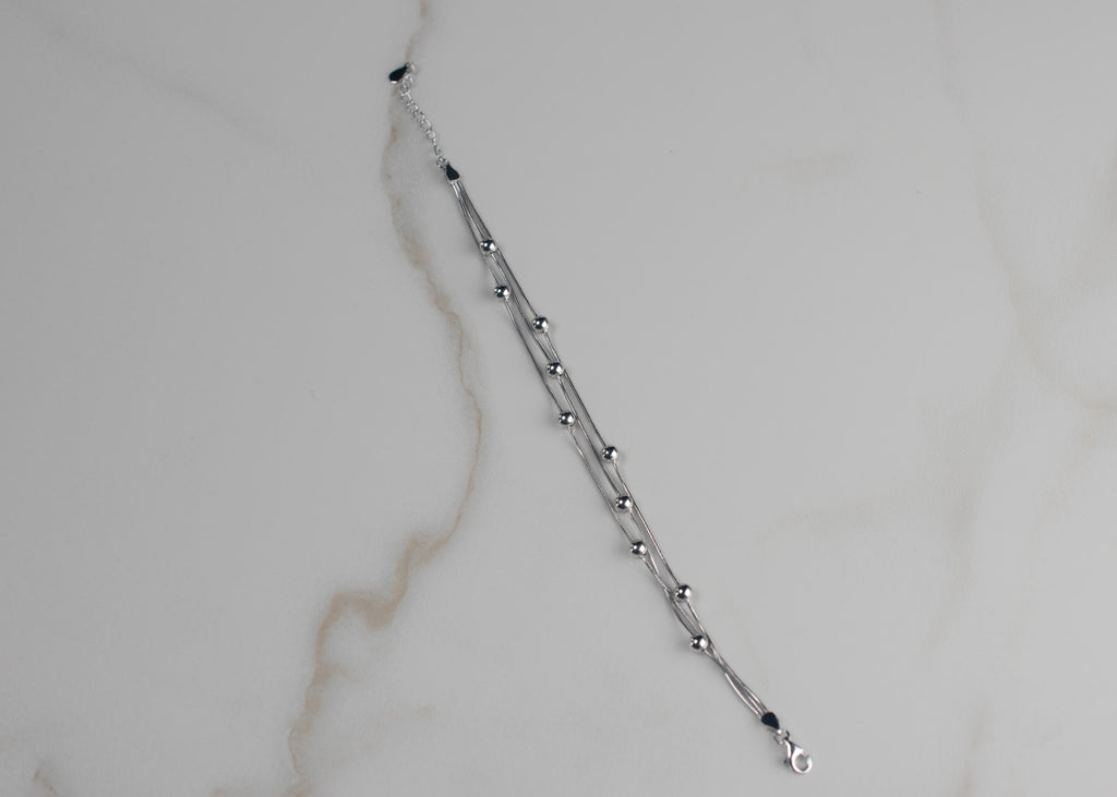 Pulsera doble en plata 925 extendida