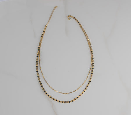 Collar doble con baño de oro 18k