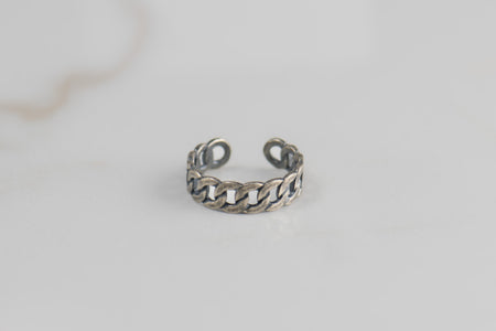 Anillo de cadena ajustable color plata