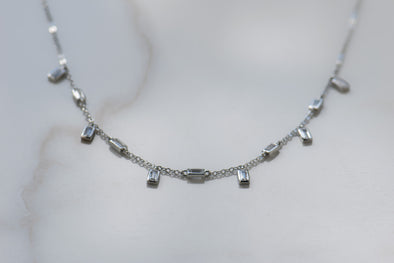 Collar en plata 925 con zirconias rectangulares