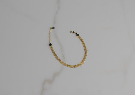 Pulsera de cadena de serpiente plana con baño de oro 18k