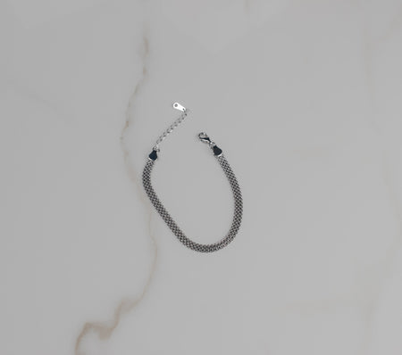 Pulsera de cadena de serpiente plana en plata 925