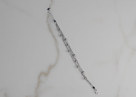 Pulsera doble en plata 925 extendida
