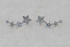 Aretes tipo climbers de estrellas en plata 925