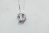 Collar con pendiente de letra D color plata con zirconia