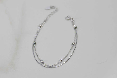 Pulsera brazalete doble en plata 925
