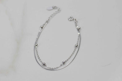 Pulsera brazalete doble en plata 925