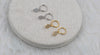 Aretes de argolla pequeña con pendiente de mano con zirconias en plata 925 y Aretes de argolla pequeña con pendiente de mano con zirconias en baño de oro 18k