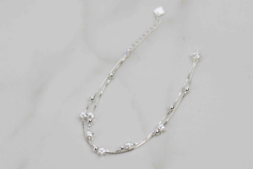 Pulsera con estrellas en plata 925 con cierre