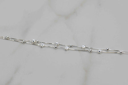 Pulsera con estrellas en plata 925 extendida