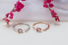 Anillo en plata 925 y anillo con baño en oro rosa 18k ambos con zirconia rosa
