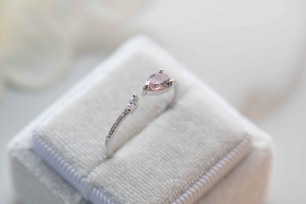 Anillo en plata 925 con zirconia rosa
