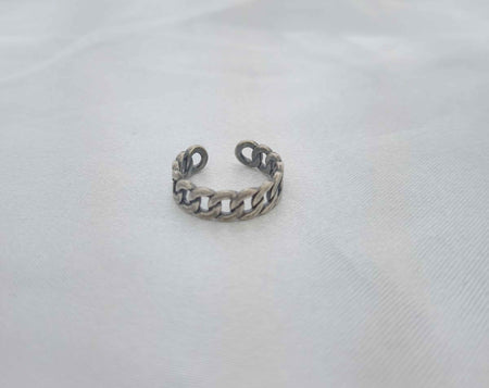 Anillo de cadena ajustable color plata frente