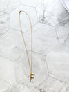 Collar con pendiente letra F color oro cadena completa