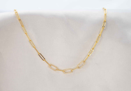 Collar de cadena gruesa con baño de oro 18k