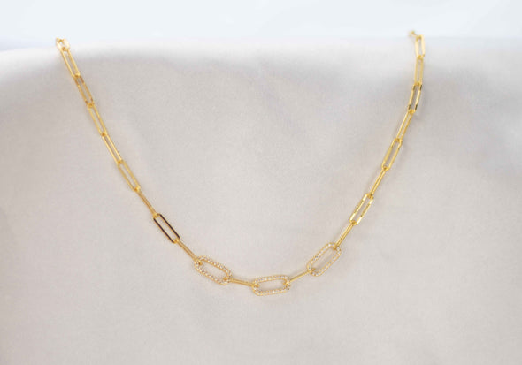 Collar de cadena gruesa con baño de oro 18k
